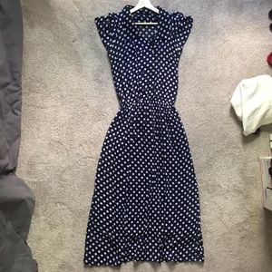 Sheer A-Line Polka-dotted Dress
